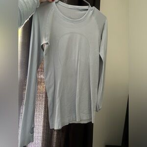 Lululemon Light Blue Seamless Long Sleeve top